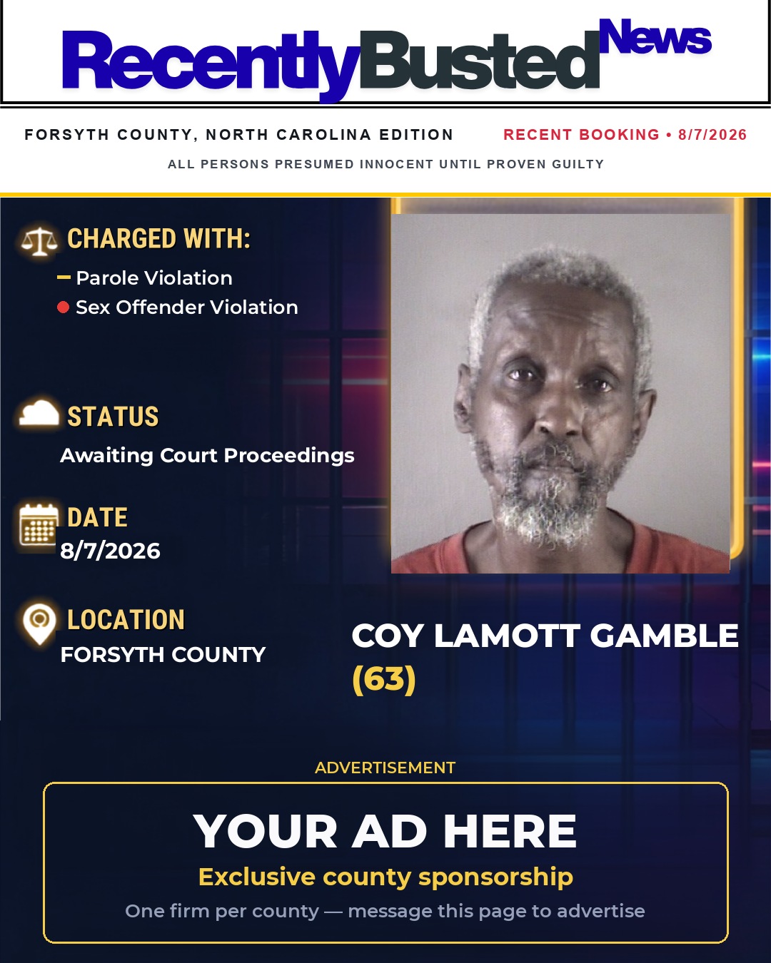 Arrest report - COY LAMOTT GAMBLE