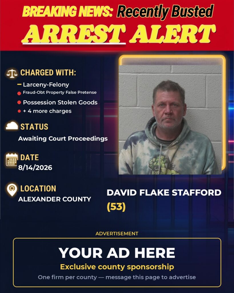 Arrest report — DAVID FLAKE STAFFORD