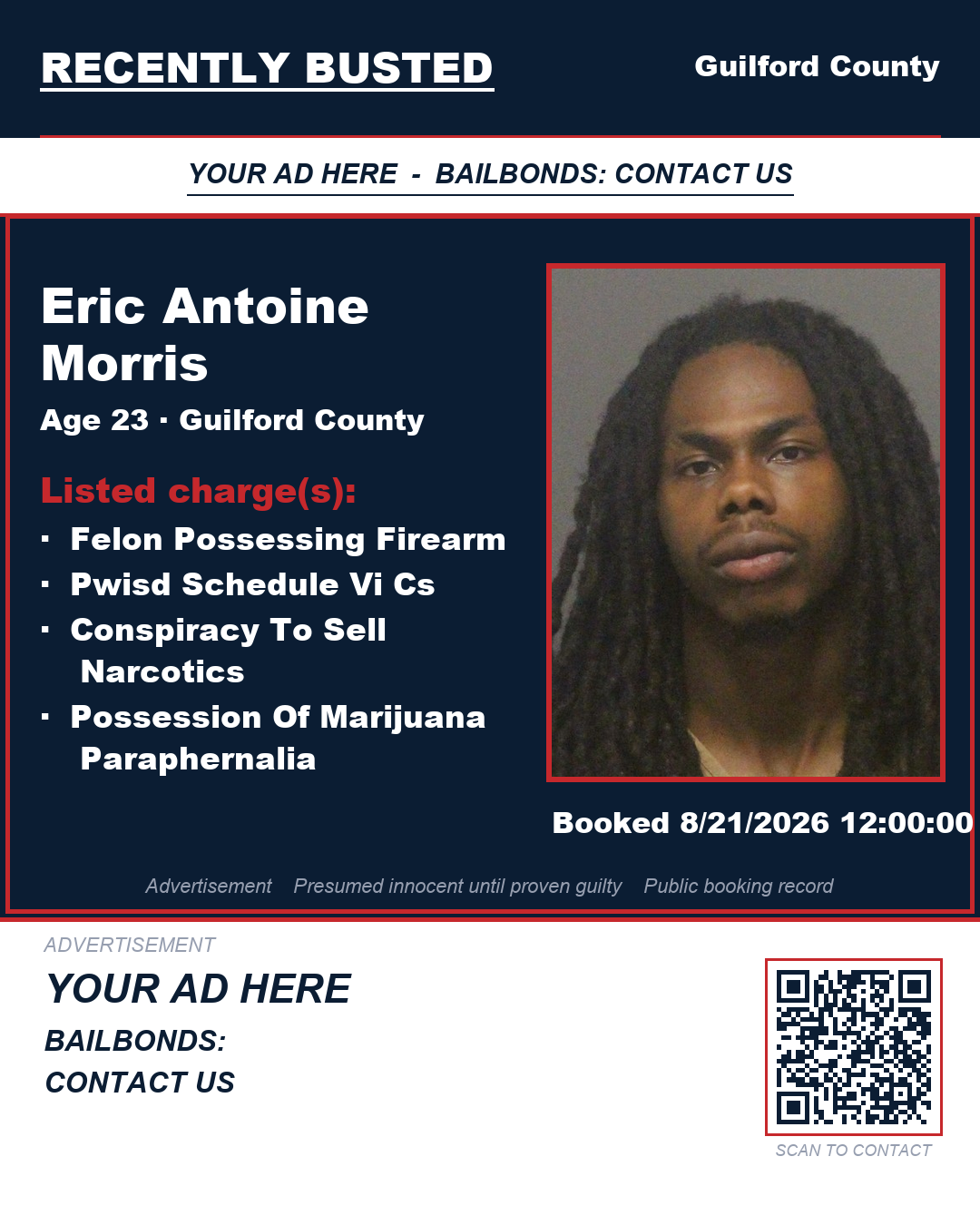 Arrest report - ERIC ANTOINE MORRIS