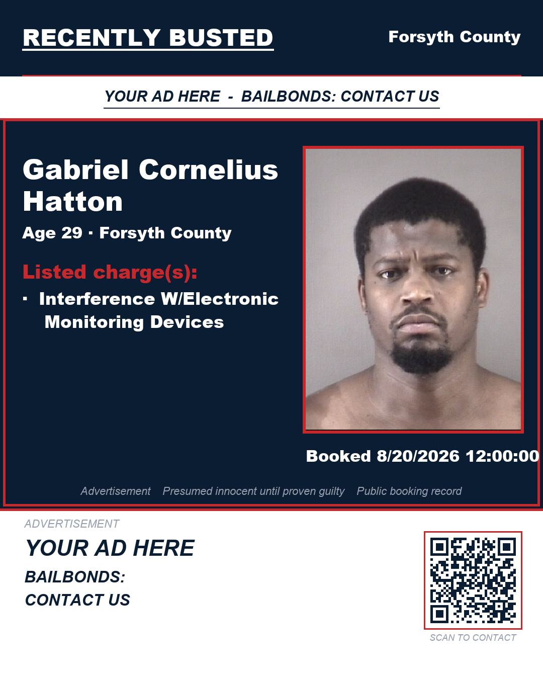 Arrest report - GABRIEL CORNELIUS HATTON