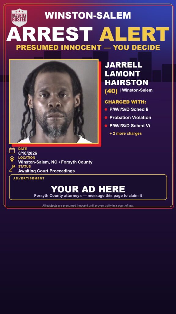 Arrest report — JARRELL LAMONT HAIRSTON