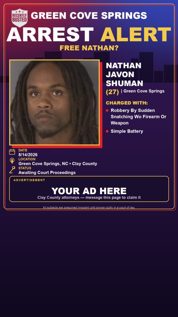 Arrest report — NATHAN JAVON SHUMAN