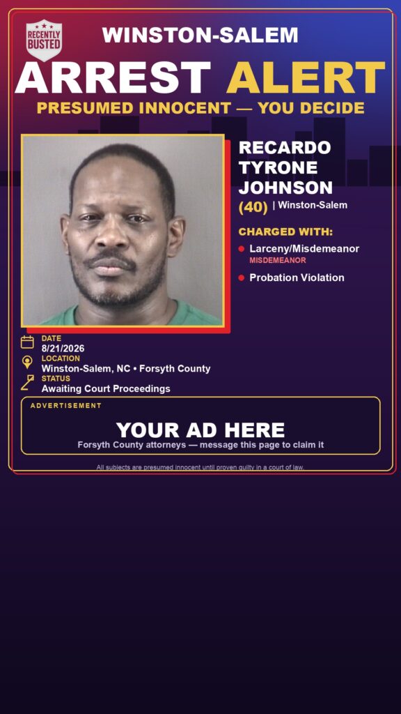 Arrest report — RECARDO TYRONE JOHNSON