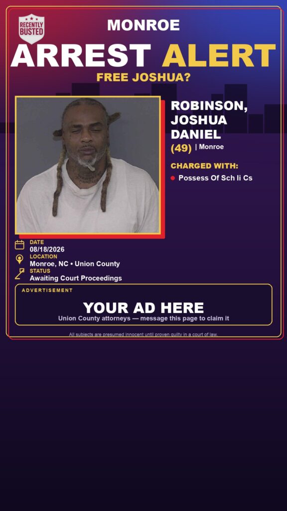 Arrest report โ ROBINSON, JOSHUA DANIEL