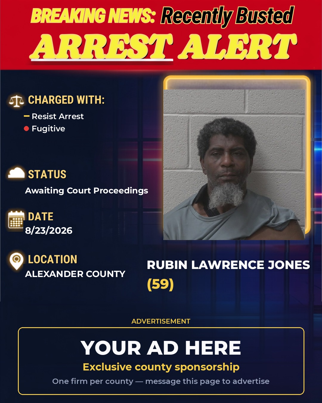 Arrest report - RUBIN LAWRENCE JONES