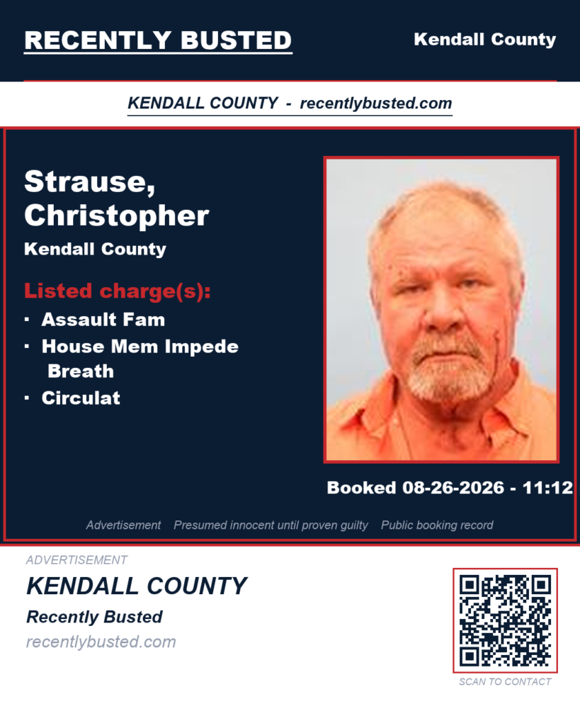 Strause, Christopher — arrest record card, Texas Arrests