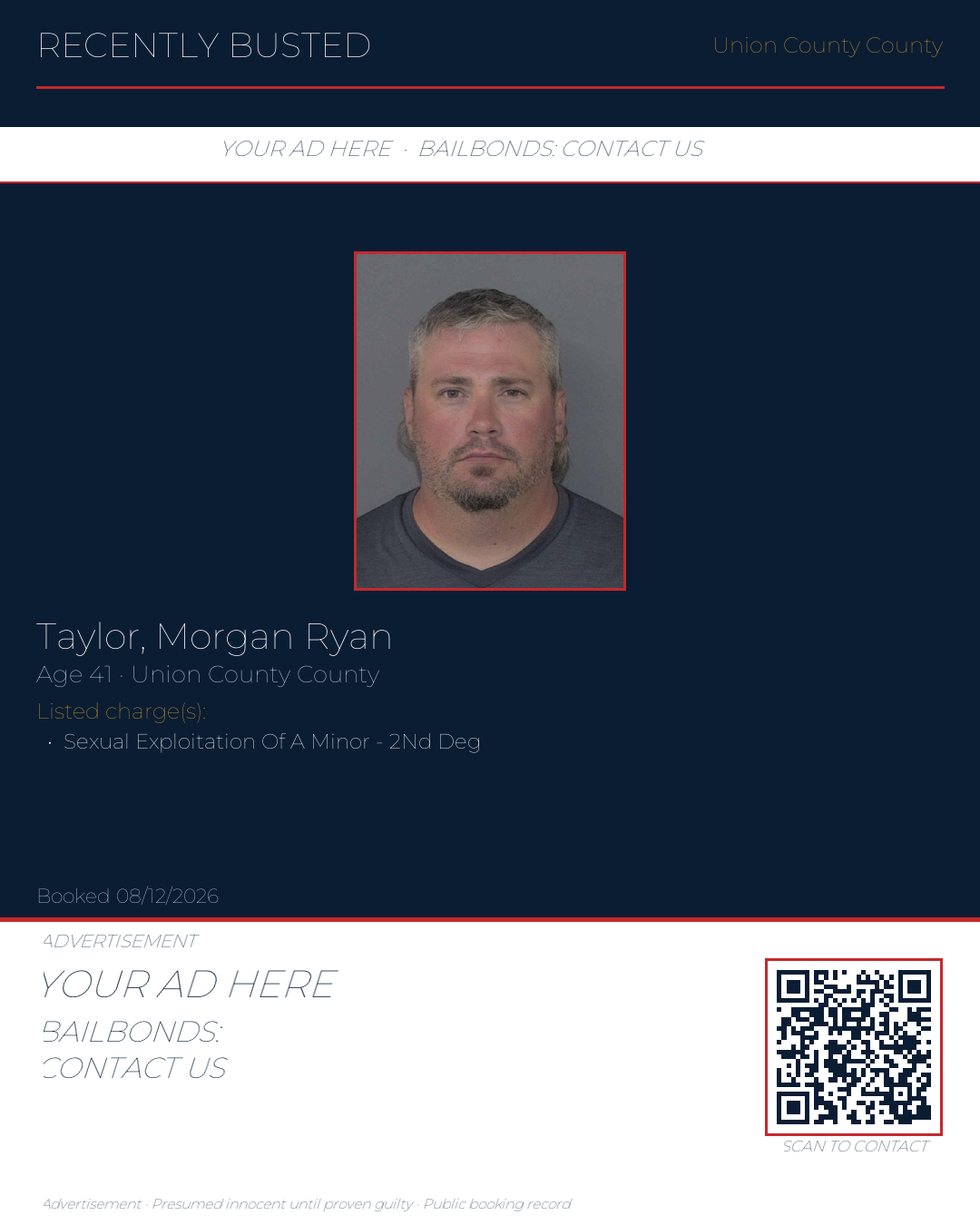 Arrest report - TAYLOR, MORGAN RYAN