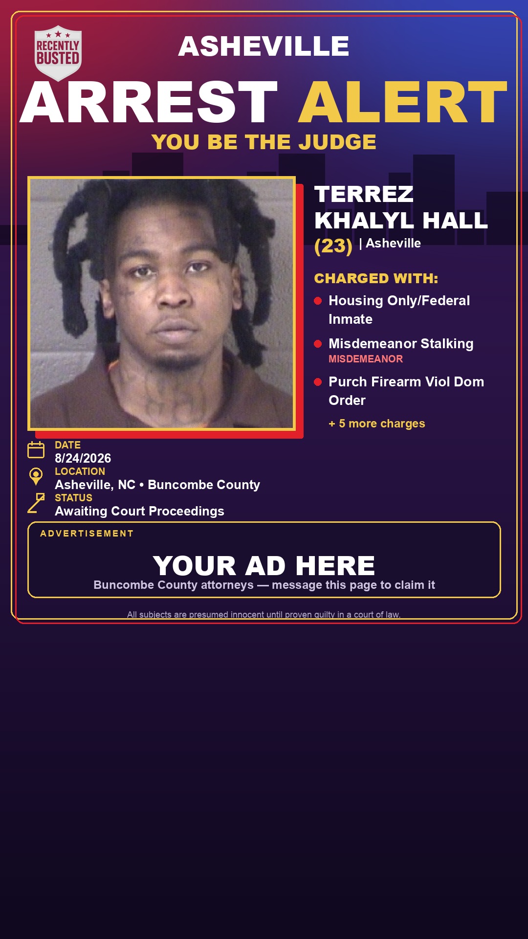 Arrest report - TERREZ KHALYL HALL