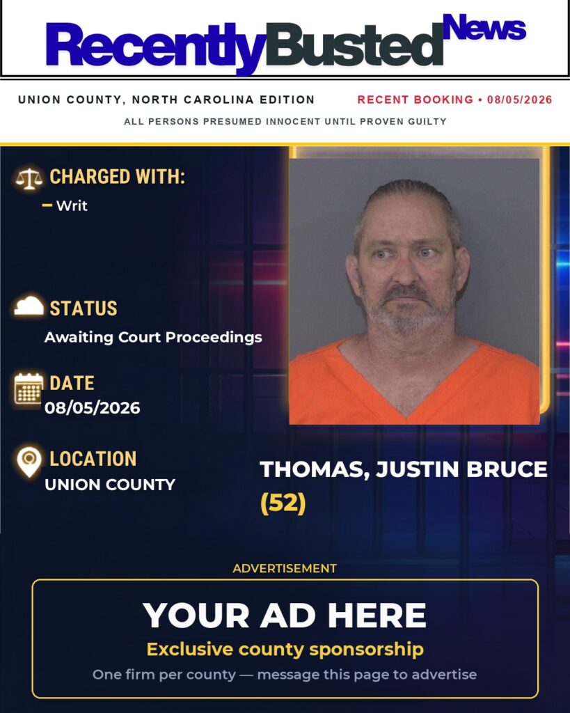 Arrest report — THOMAS, JUSTIN BRUCE