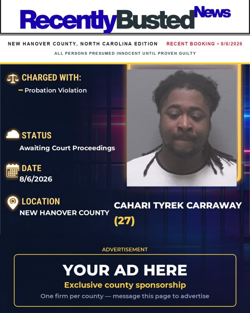 Arrest report — CAHARI TYREK CARRAWAY