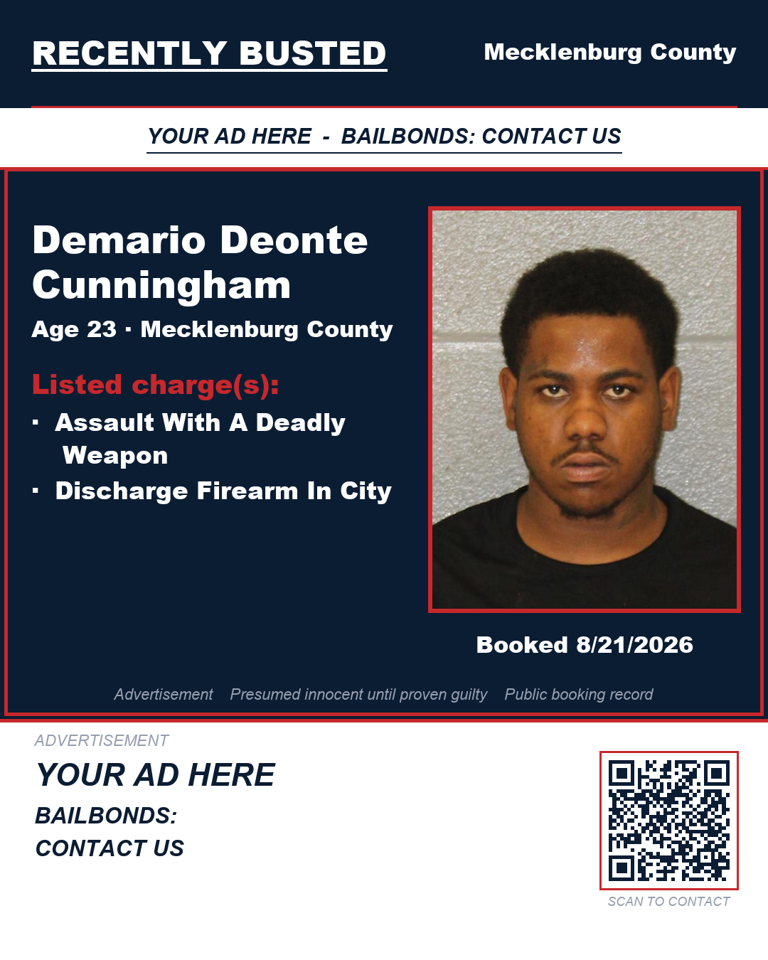 Arrest report - DEMARIO DEONTE CUNNINGHAM