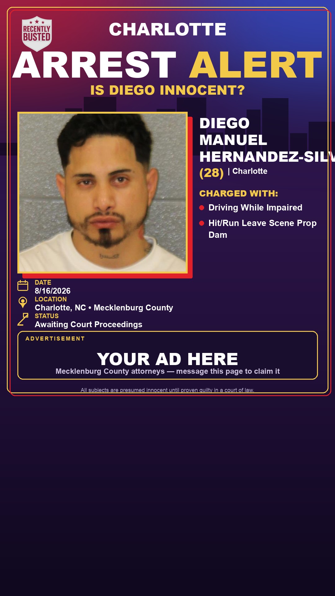 Arrest report - DIEGO MANUEL HERNANDEZ-SILVERA