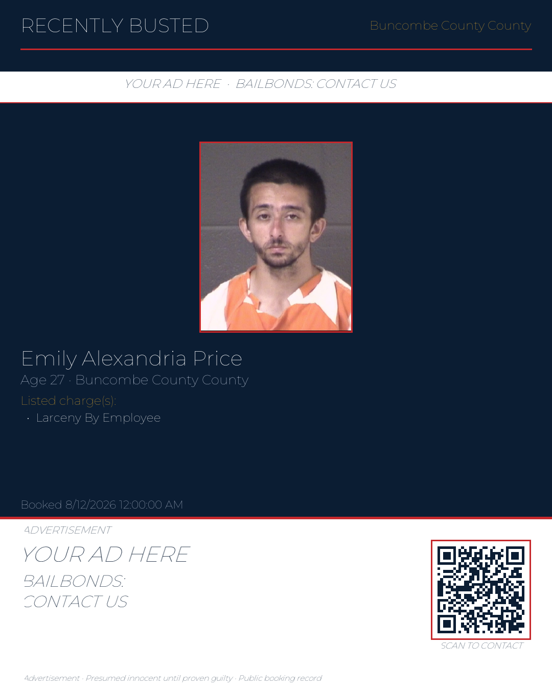 Arrest report - EMILY ALEXANDRIA PRICE