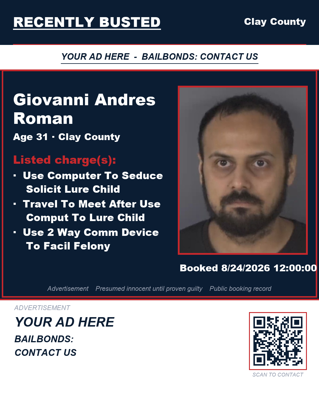 Arrest report - GIOVANNI ANDRES ROMAN