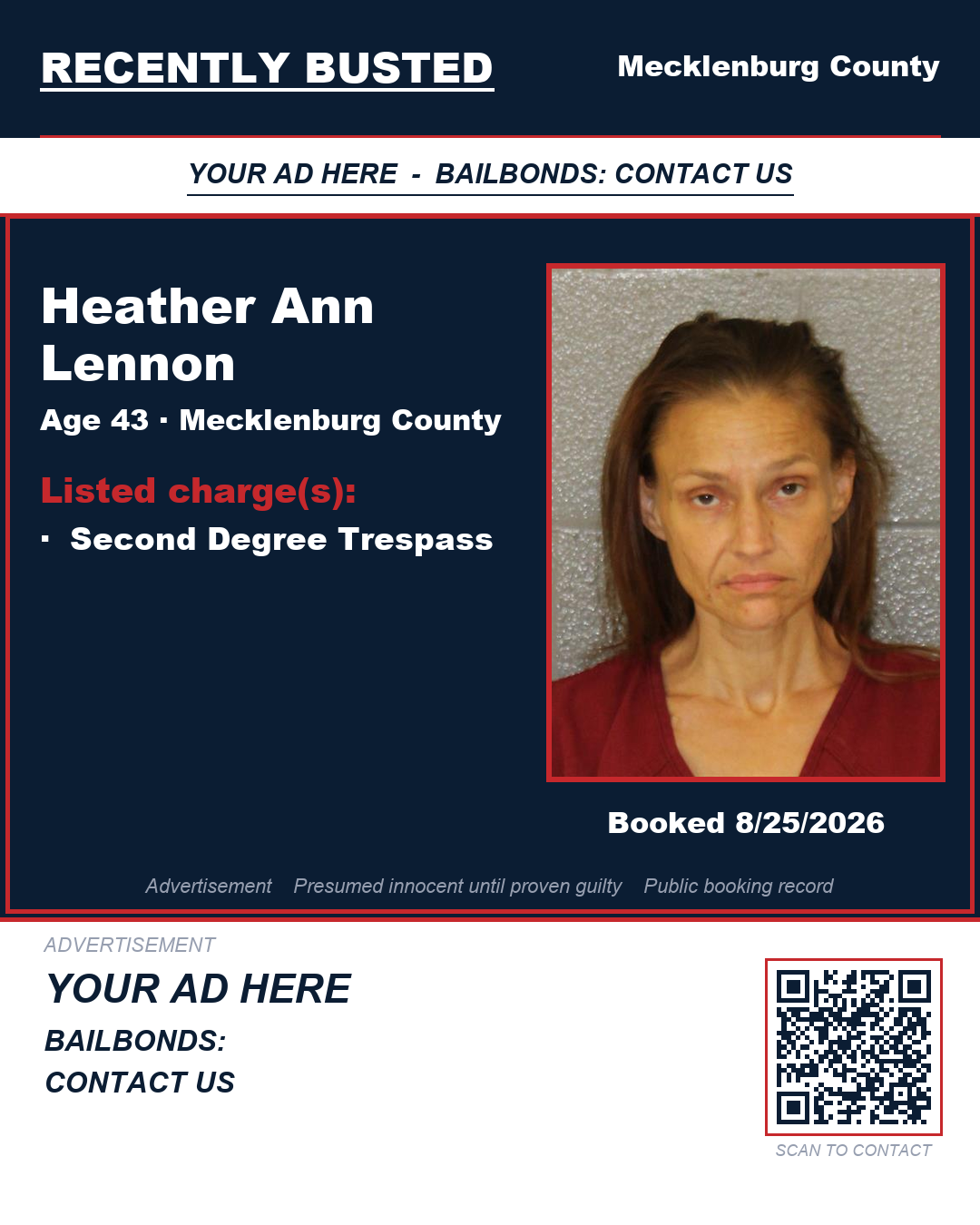 Arrest report - HEATHER ANN LENNON