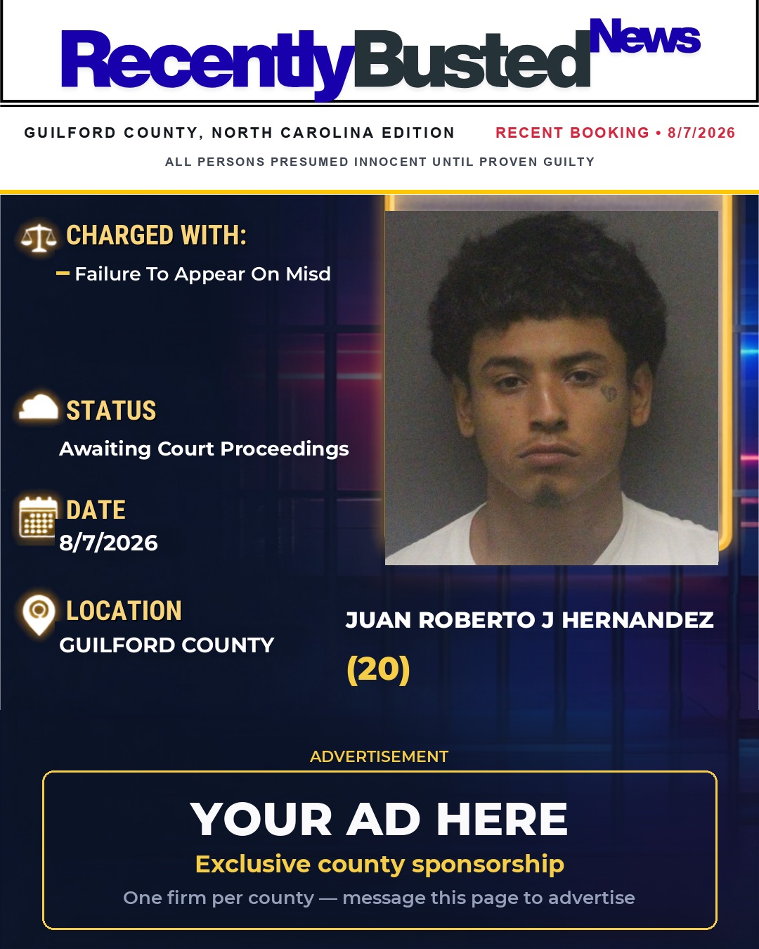 Arrest report - JUAN ROBERTO J HERNANDEZ