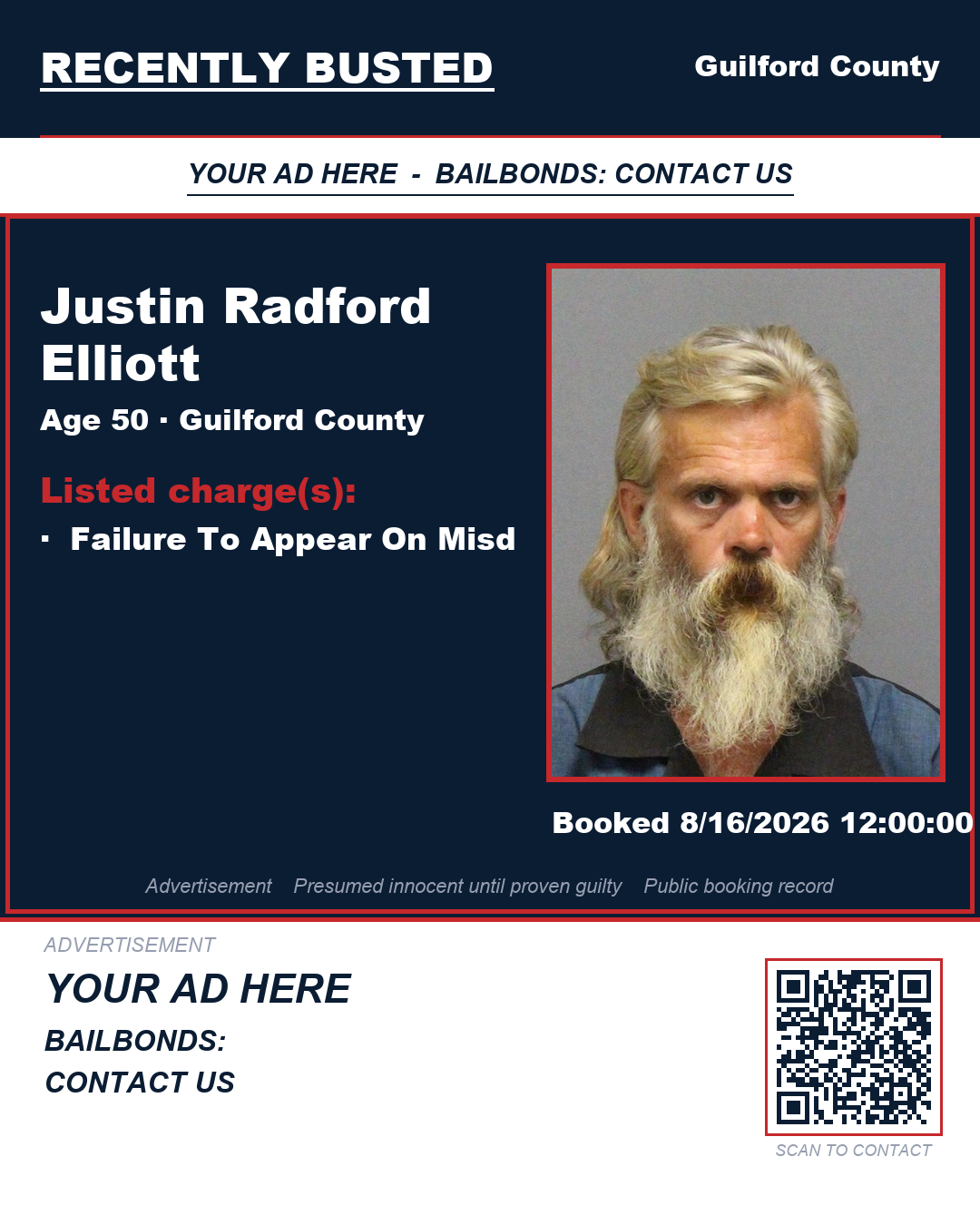 Arrest report - JUSTIN RADFORD ELLIOTT
