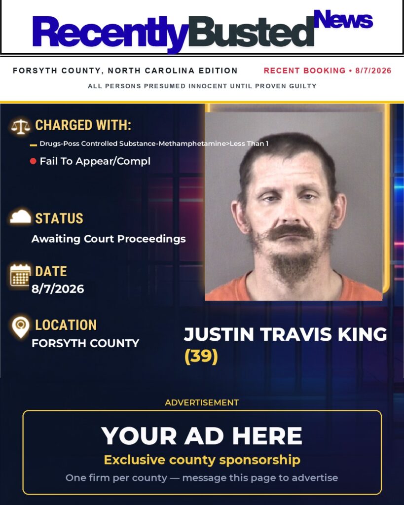 Arrest report — JUSTIN TRAVIS KING