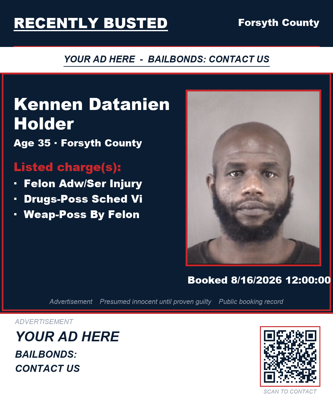 Arrest report - KENNEN DATANIEN HOLDER