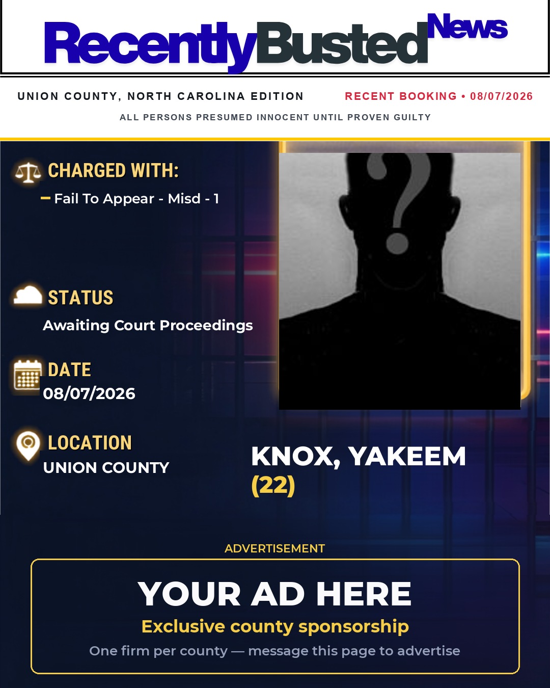 Arrest report - KNOX, YAKEEM