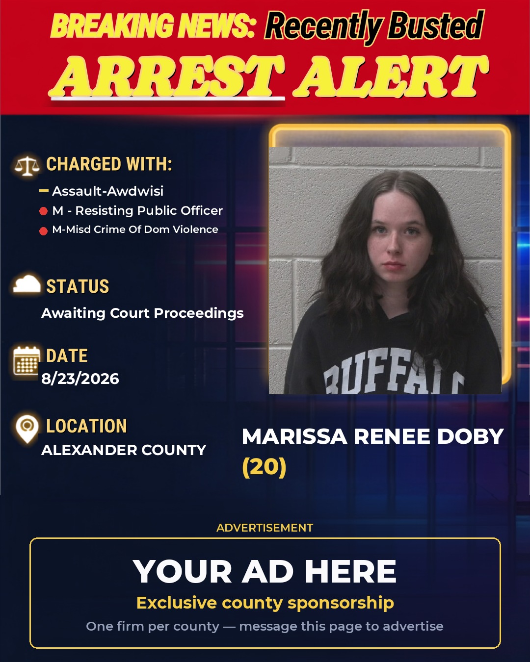 Arrest report - MARISSA RENEE DOBY