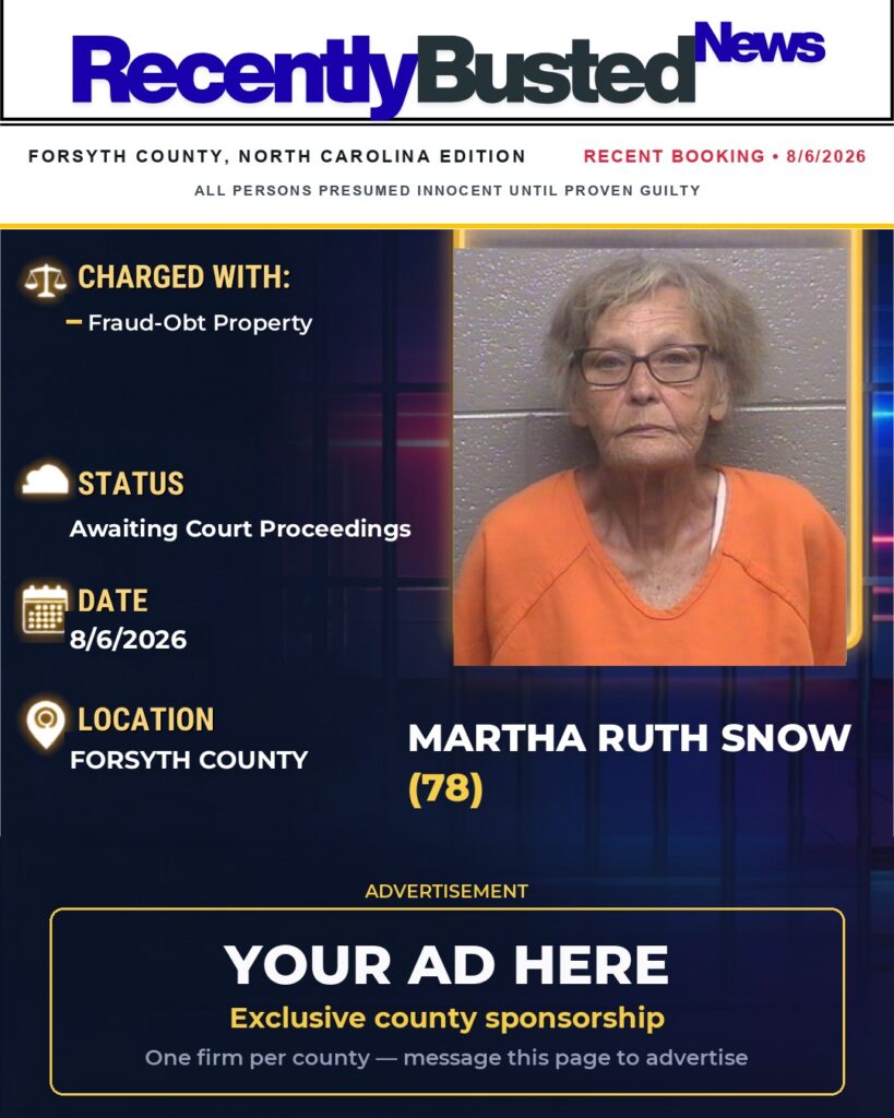 Arrest report โ MARTHA RUTH SNOW