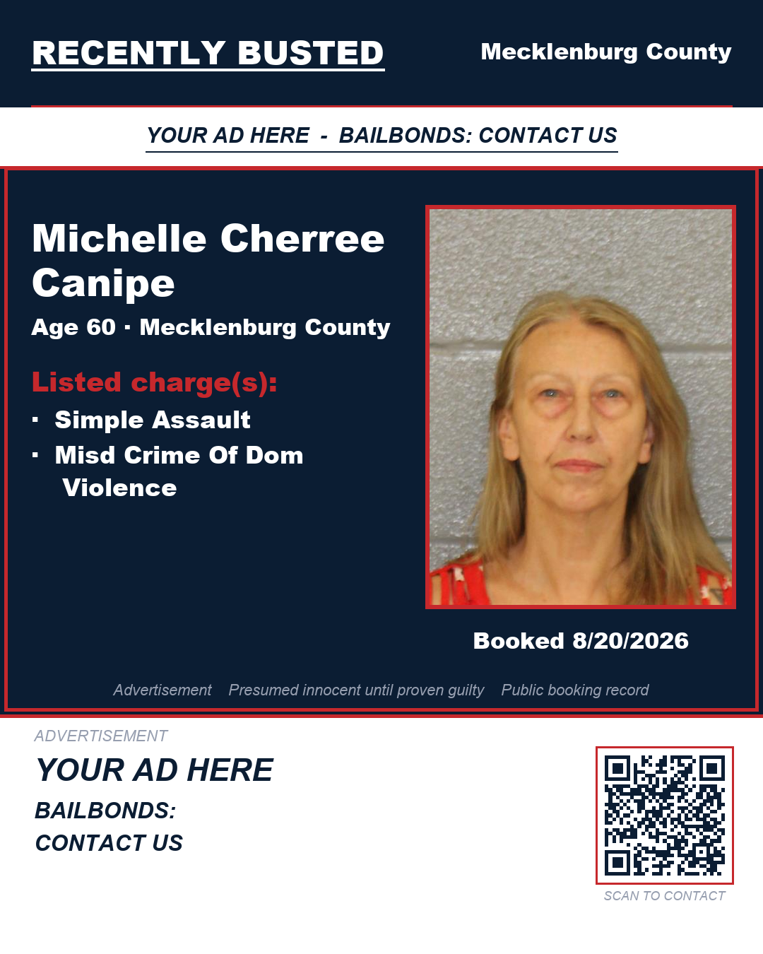 Arrest report - MICHELLE CHERREE CANIPE