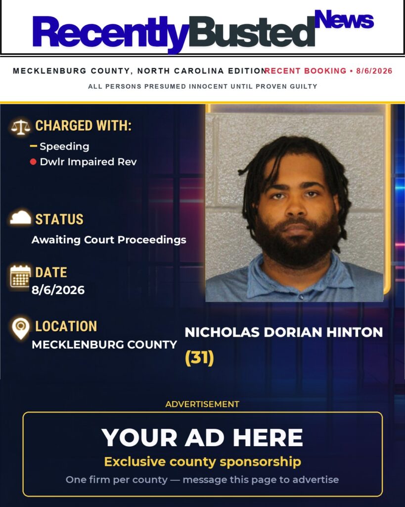 Arrest report โ NICHOLAS DORIAN HINTON