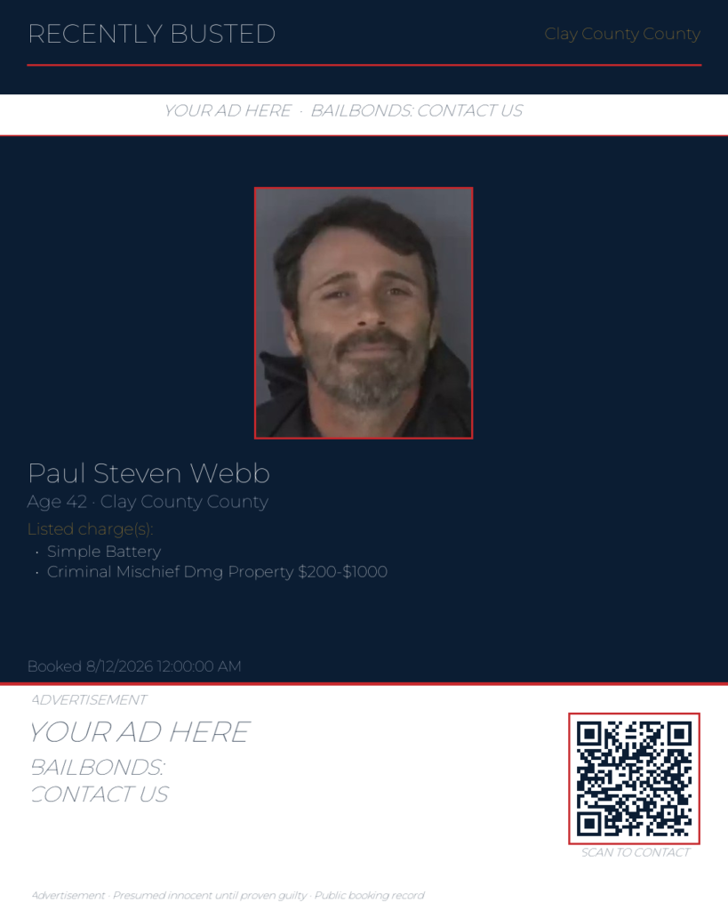 Arrest report — PAUL STEVEN WEBB