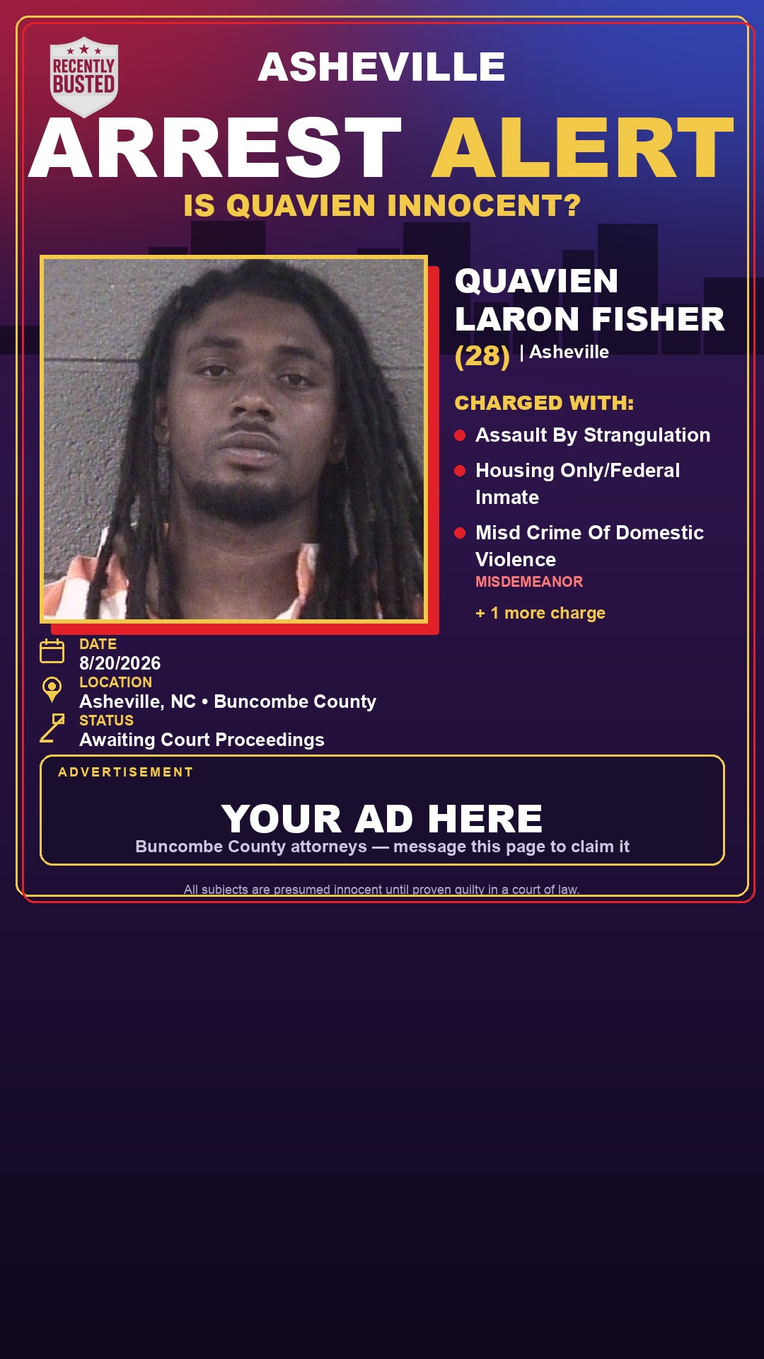 Arrest report - QUAVIEN LARON FISHER