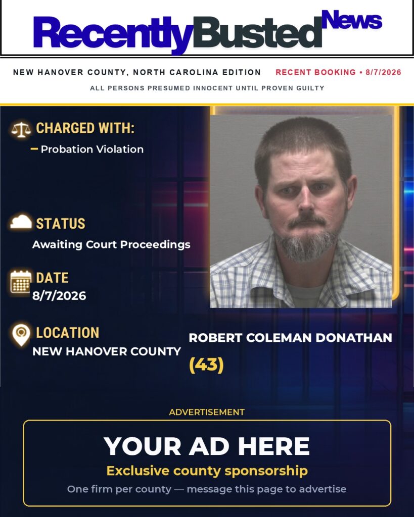 Arrest report — ROBERT COLEMAN DONATHAN