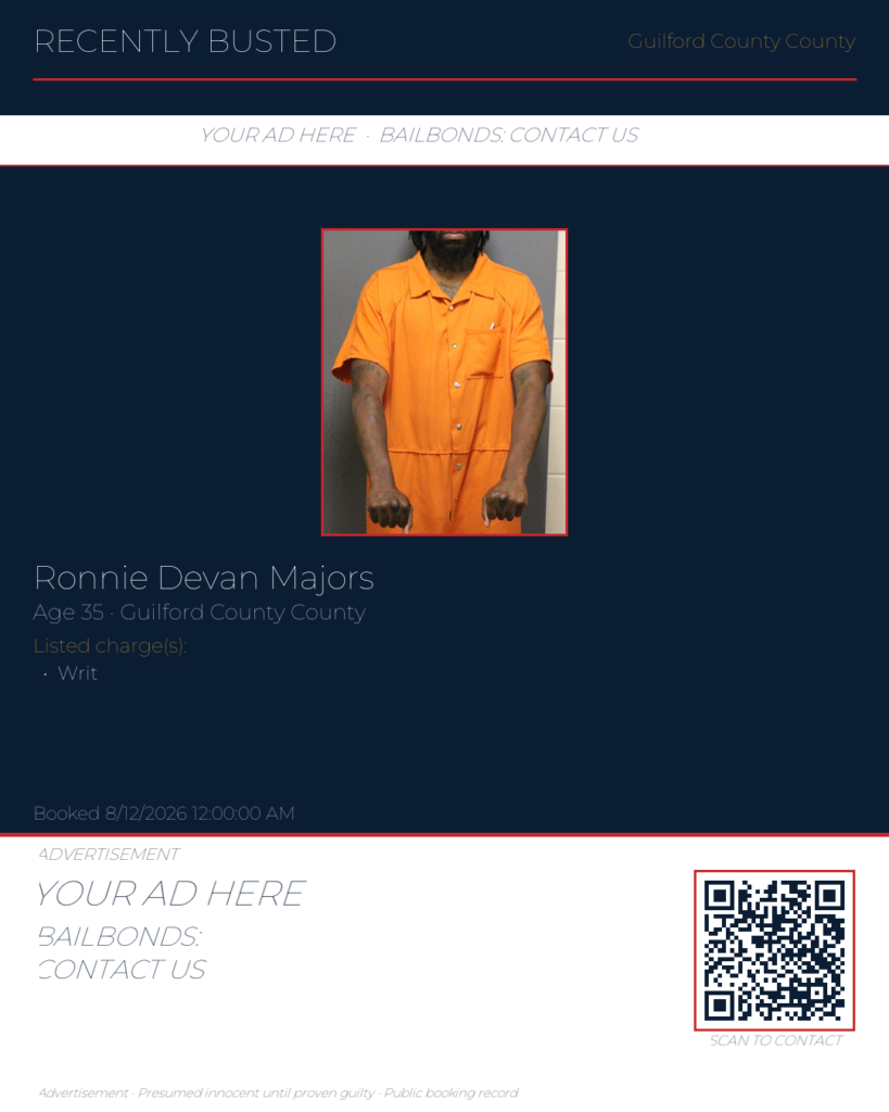 Arrest report — RONNIE DEVAN MAJORS