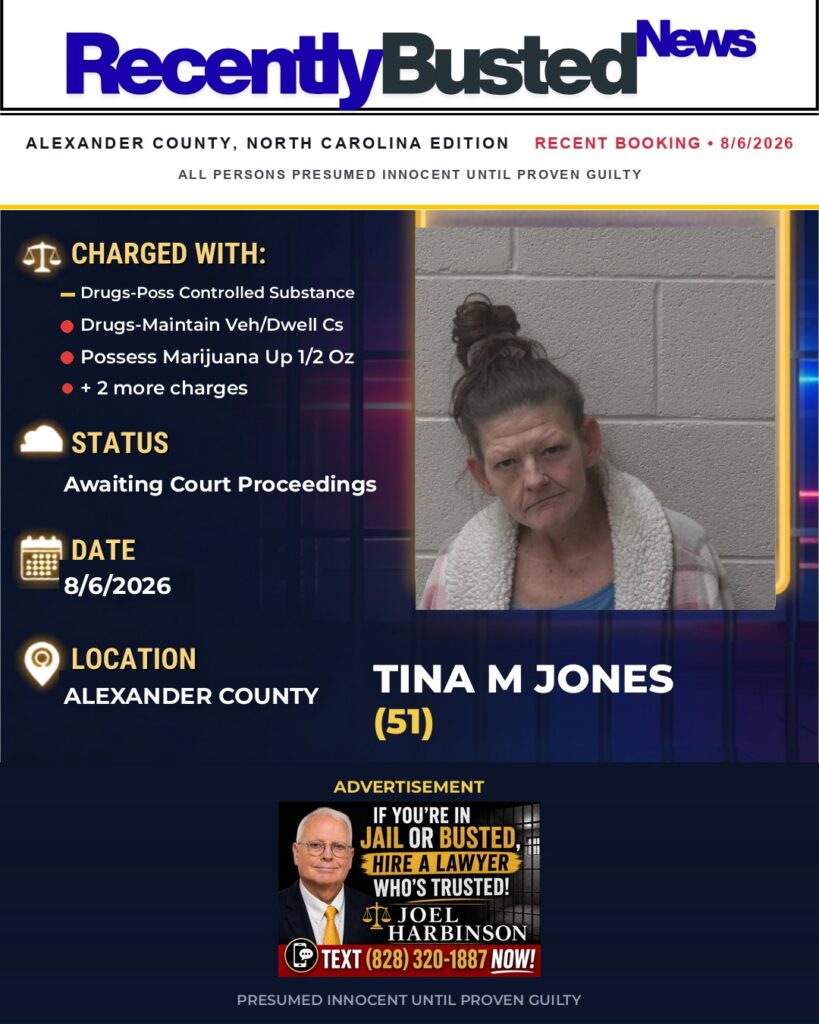 Arrest report — TINA M JONES