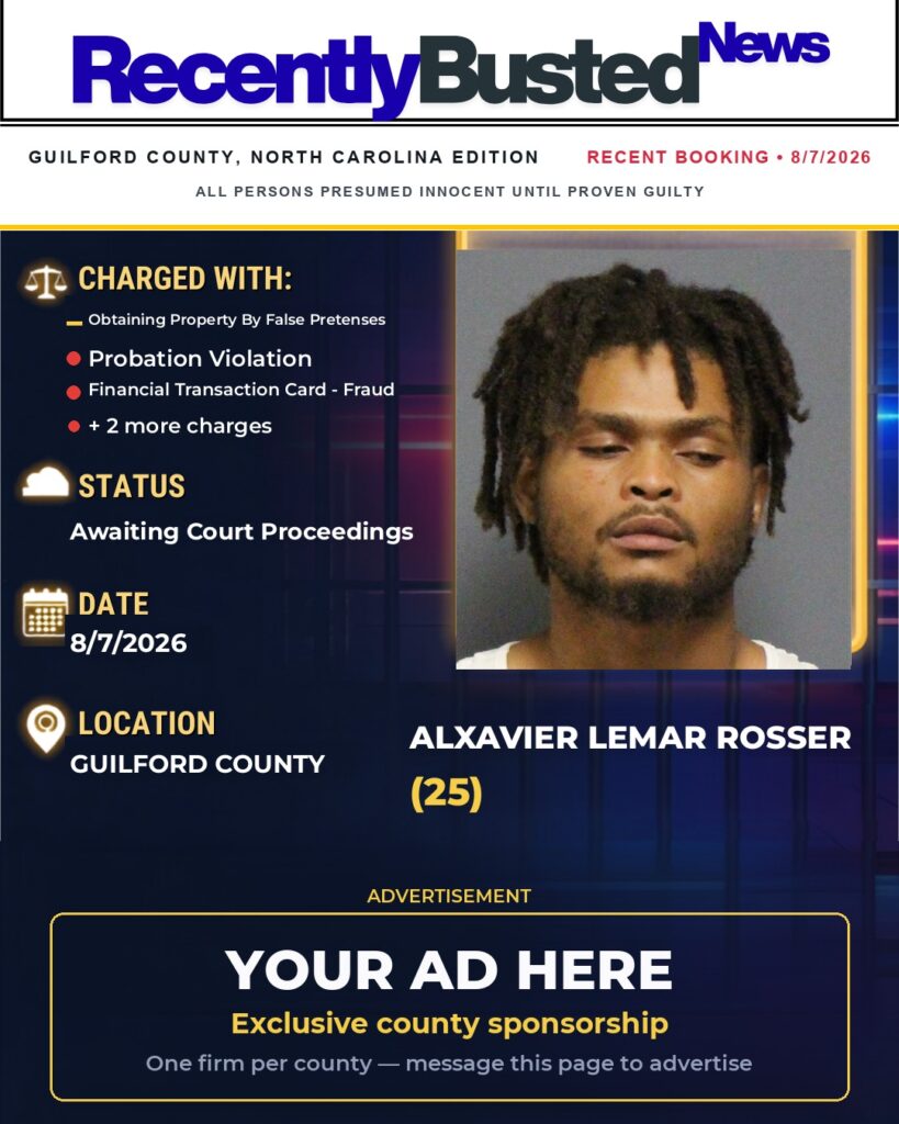 Arrest report — ALXAVIER LEMAR ROSSER