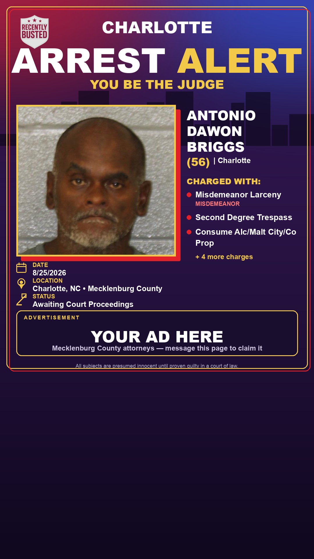 Arrest report - ANTONIO DAWON BRIGGS