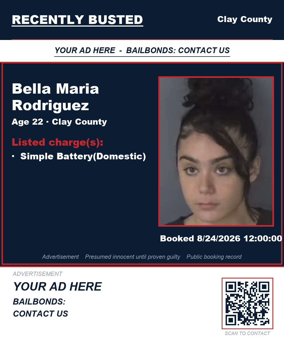 Arrest report - BELLA MARIA RODRIGUEZ
