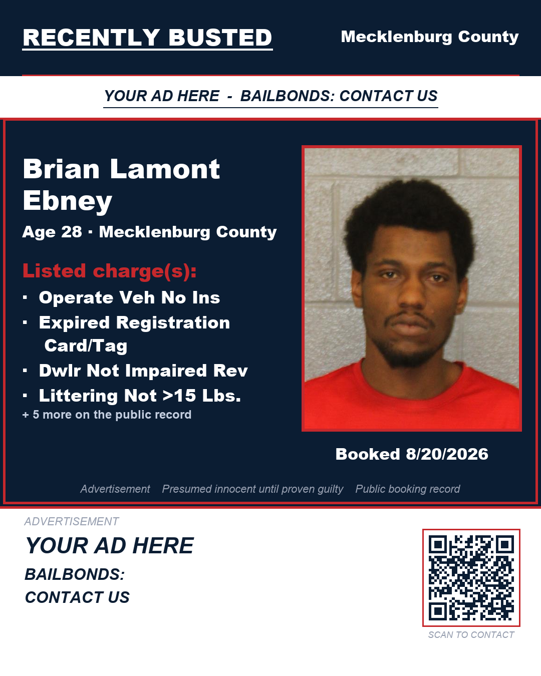 Arrest report - BRIAN LAMONT EBNEY