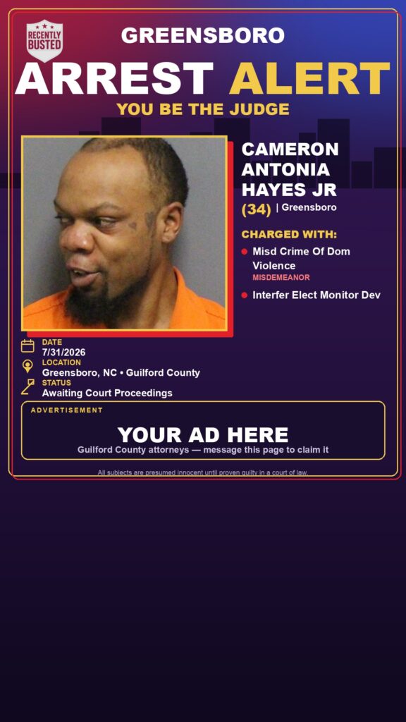 Booking photo of CAMERON ANTONIA HAYES JR