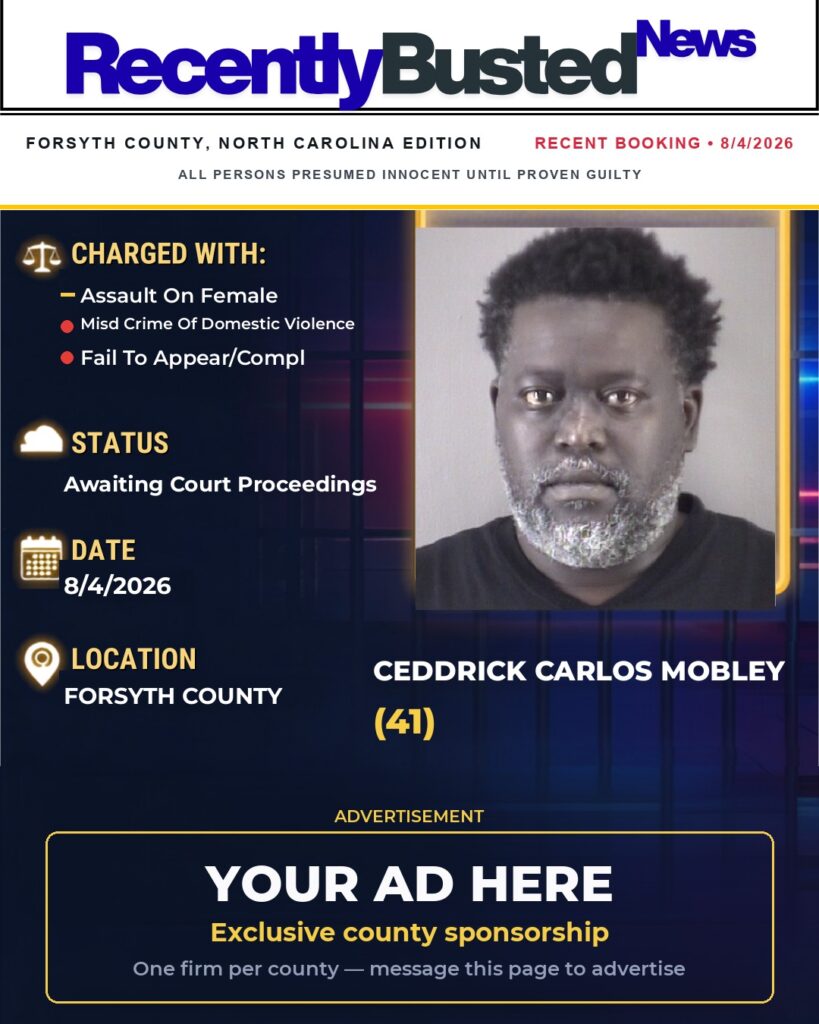 Arrest report — CEDDRICK CARLOS MOBLEY