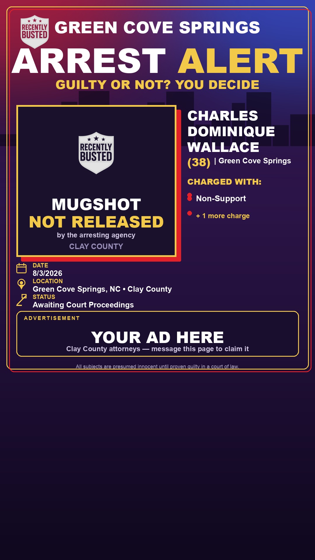 Arrest report - CHARLES DOMINIQUE WALLACE