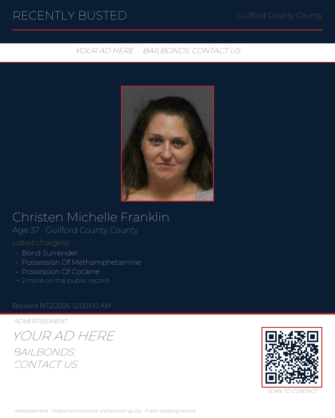 Arrest report - CHRISTEN MICHELLE FRANKLIN