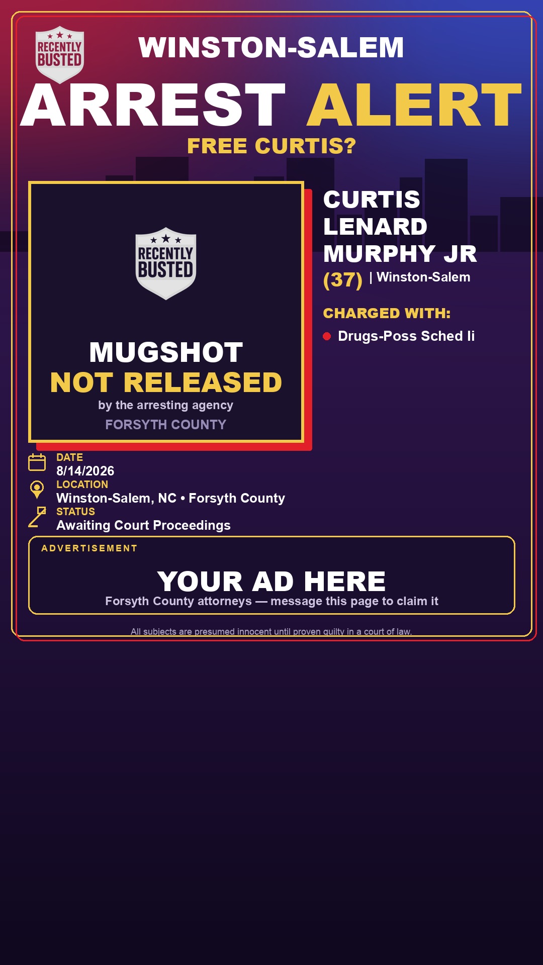 Arrest report - CURTIS LENARD MURPHY JR