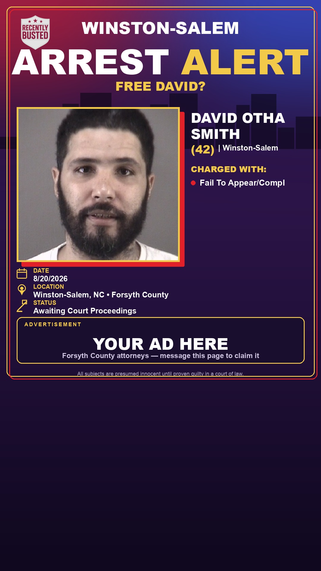 Arrest report - DAVID OTHA SMITH