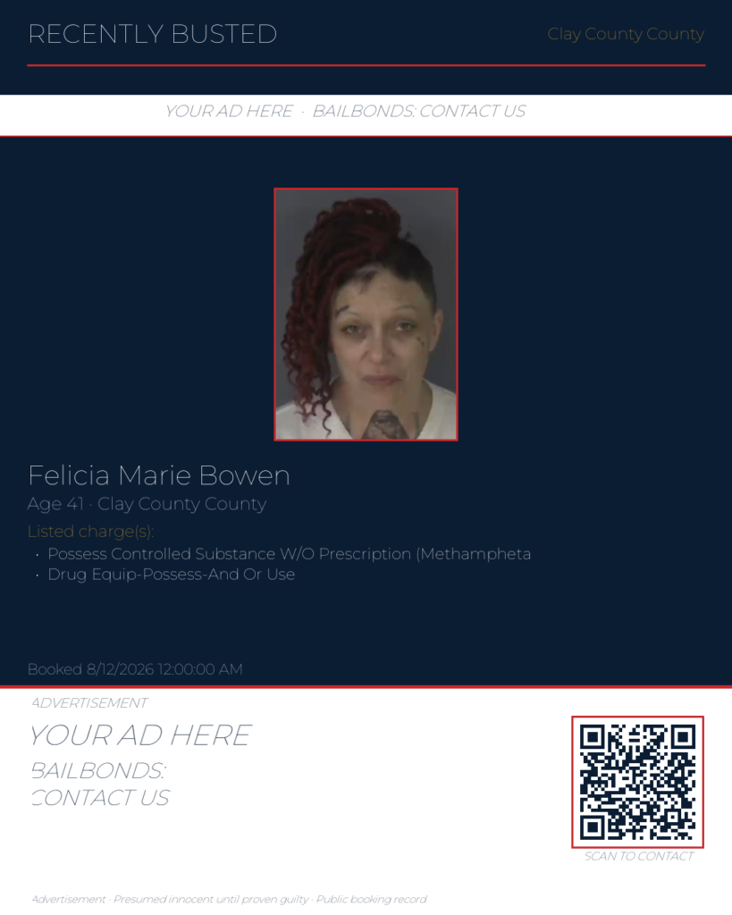 Arrest report — FELICIA MARIE BOWEN