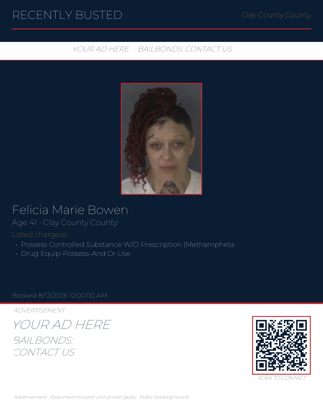 Arrest report - FELICIA MARIE BOWEN