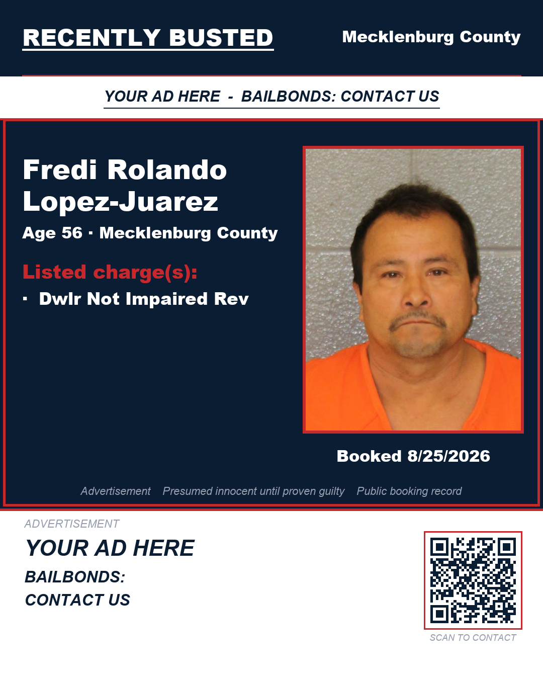 Arrest report - FREDI ROLANDO LOPEZ-JUAREZ