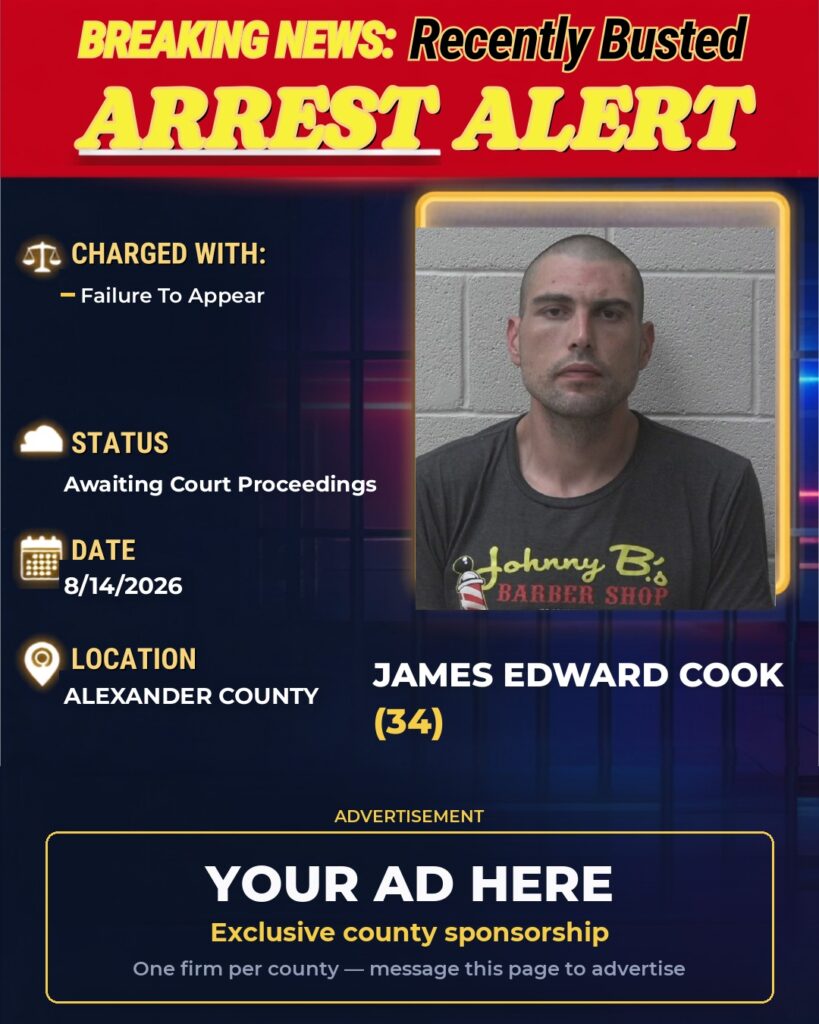 Arrest report - JAMES EDWARD COOK
