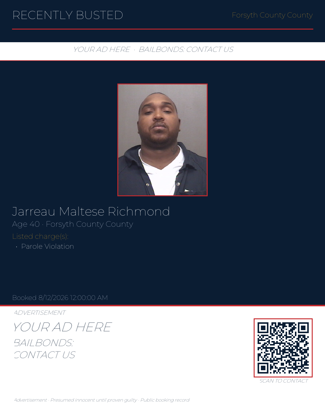 Arrest report - JARREAU MALTESE RICHMOND