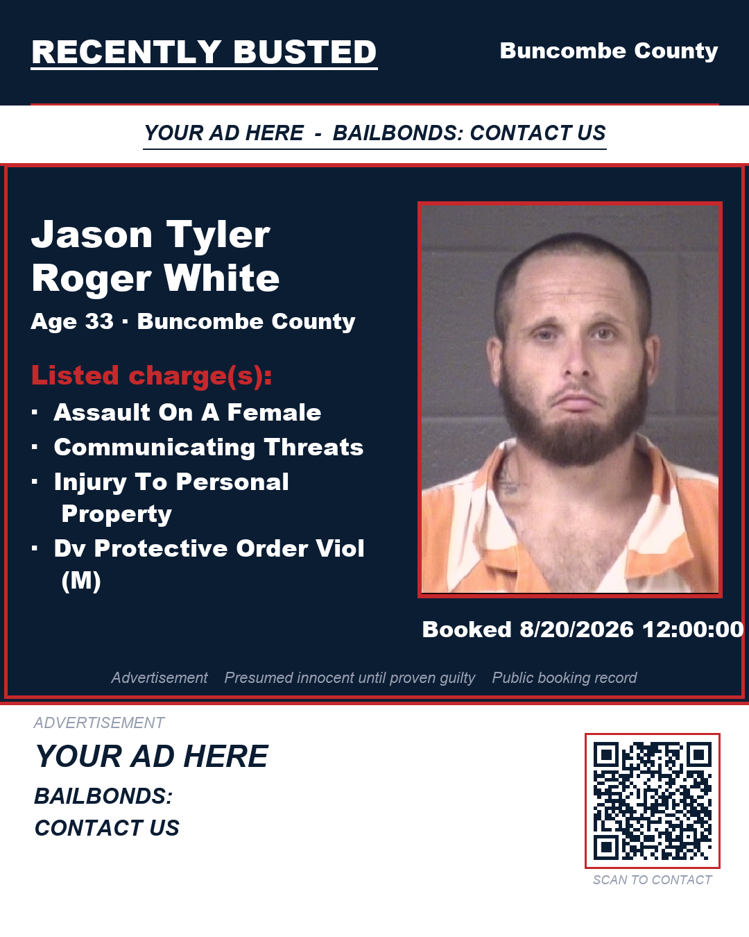 Arrest report - JASON TYLER ROGER WHITE