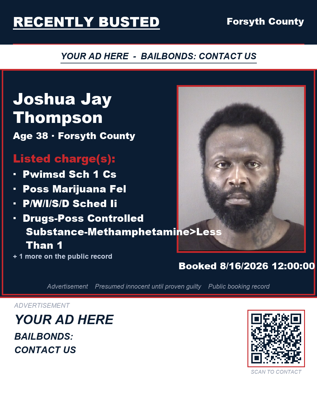 Arrest report - JOSHUA JAY THOMPSON